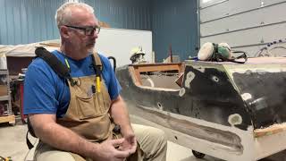 How to Restore an Old Fiberglass Boat  Episode 10 Repairing the Transom  Part 2 [upl. by Hcirteid669]