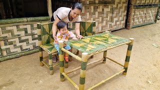 How to make beautiful tables and chairs from bamboo [upl. by Woolson]