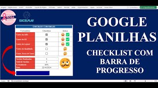 GOOGLE PLANILHAS CHECKLIST COM BARRA DE PROGRESSO [upl. by Netneuq]