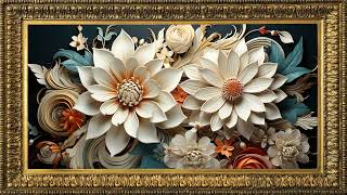 Framed tv art flower bouquet with 2 hours of tranquil music [upl. by Hazem]