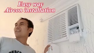 Window type aircon installation paano magkabit NG aircon [upl. by Adilen]