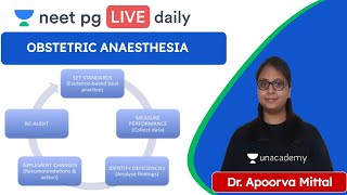 NEET PG Obstetric Anaesthesia  Unacademy NEET PG  Dr Apoorva Mittal [upl. by Darin402]