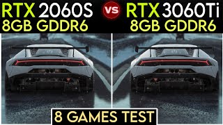 RTX 2060 Super vs RTX 3060 Ti  Test In 8 Games  How Powerful 3060 ti Is [upl. by Ecylahs]