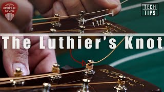 Tech Tip How to Tie a Luthiers Knot When Changing Strings [upl. by Norrahs59]