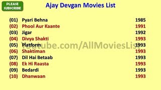 Ajay Devgan Movies List [upl. by Zerep]