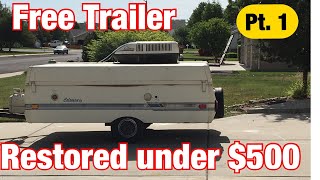 Restoring my FREE 1988 Coleman camper PART 1 outdoors camping trailer popup [upl. by Attenauqa]