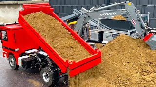 MIND BLOWING LEGO RC TRUCK at the RC CONSTRUCTION with cool RC TRUCKS DIGGER in Germany [upl. by Tyoh192]