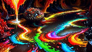 Copyright Free Background Video Abstract Paint Colorful Liquid UHD 4K  Ultra HD No Sound [upl. by Fred470]