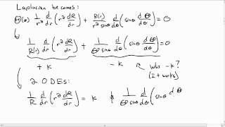 Separation of Variables  Spherical Coordinates Part 1 [upl. by Haidebez]