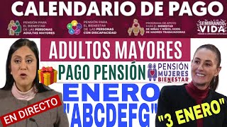 CALENDARIO 📆 ADELANTAN PAGOS ADULTOS MAYORES 65 ENTREGA TARJETA ENERO [upl. by Laeno302]