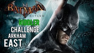 Batman Arkham Asylum  Arkham East Riddler Challenge Trophies Riddles Teeth and Spirits [upl. by Huba]