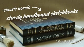 Unwind with calming bookbinding ✦ Upcycling classic novels into sketchbooks [upl. by Kwang]