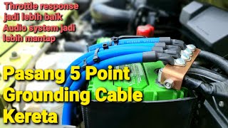 Pasang 5 Point Grounding Cable Kereta  Perodua Axia [upl. by Johnsten]