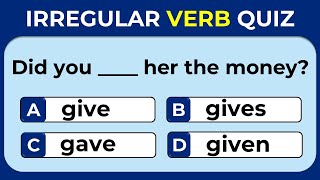 Irregular Verbs Quiz CAN YOU SCORE 2020 challenge 1 [upl. by Camroc]