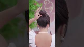 Easy high bun for everyone l hairstyle l hair [upl. by Eekcaj]