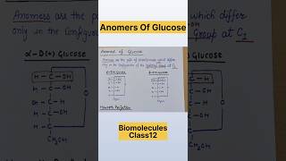 What are Anomers Of Glucoseshorts neet jee iitjee class12 chemistry cbseexam Biomolecules [upl. by Anaidni949]