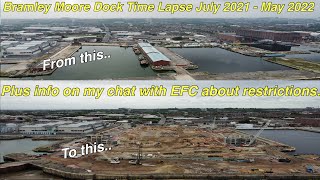 Bramley Moore Dock Stadium Time Lapse July 2021 to May 2022 [upl. by Ladnyk]