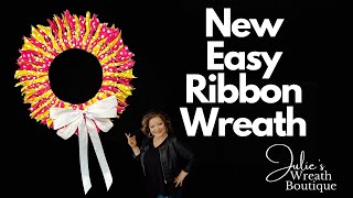 How to Make a Ribbon Wreath  Easy DIY Ribbon Wreath  Easy Wreath Tutorials [upl. by Peggir]