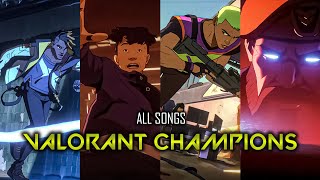 ALL VALORANT CHAMPIONS SONGS 2021  2024 [upl. by Kcor]