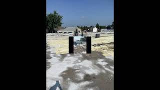 Scarifying roof amp Install new SPF Roof System [upl. by Ymerej]