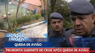 Comandantegeral da PM monta gabinete de crise após queda de avião em Vinhedo  SP [upl. by Esra]