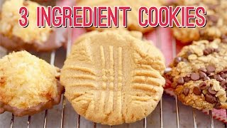 3 Ingredient Cookies Peanut Butter Cookies Recipe amp More [upl. by Dazhehs545]