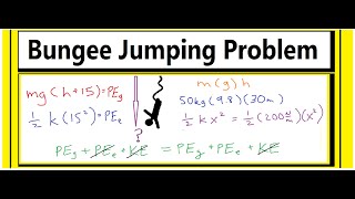 How to Solve a Bungee Jumping Problem using Energy [upl. by Nossyla]