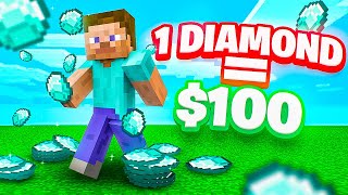 INSANE Minecraft Diamond Race 1 DIAMOND  100 [upl. by Alyel509]