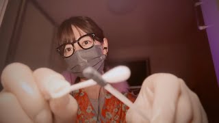 ASMR 耳エステで癒します👂  手術用ゴム手袋、泡、オイル、綿棒、スライム  Surgical rubber gloves foam oil cotton swabs slime [upl. by Halle]