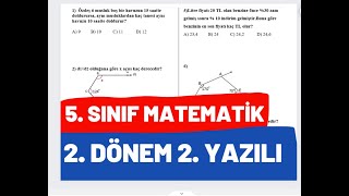 5 Sınıf Matematik 2 Dönem 2 Yazılı Soruları [upl. by Granoff]