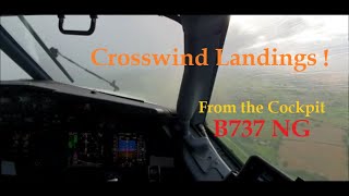 B737NG Crosswind Landings From the Cockpit [upl. by Bust]