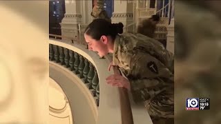 Soldier sings national anthem while touring Texas Capitol in Austin [upl. by Dicks]