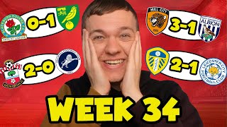 MY CHAMPIONSHIP WEEK 34 SCORE PREDICTIONS [upl. by Sioux]