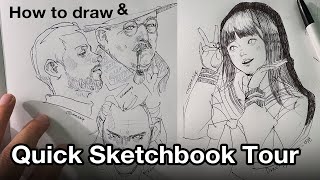 A Quick Sketchbook Tour and Face Drawing [upl. by Inaffit]