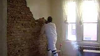 Removing plaster and exposing brick in a South Philly rowhouse [upl. by Sifan405]