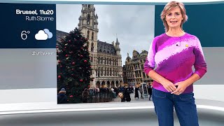 Weervrouw Sabine Hagedoren met het Vlaamse weerbericht van maandag 9 december 2024 op VRT 1 [upl. by Quint]