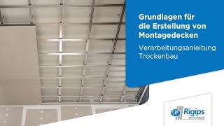 Erstellung von Montagedecken  Rigips Verarbeitungsanleitung Trockenbau [upl. by Halueb]