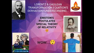 LORENTZ amp GALILEAN TRANSFORMATION EQUATIONSDERIVATION UNDERSTANDINGSimultaneously ♥️😍 [upl. by Anoyk]