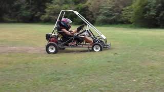 Honda gx160 home made go kart jumping [upl. by Ientirb]