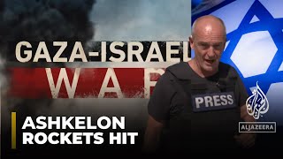 Israel  Gaza War  Hamas rockets hit Israeli city of Ashkelon [upl. by Riker]