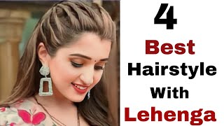 4 Very easy hairstyle with lehenga  new easy hairstyles for girls [upl. by Enyrb]