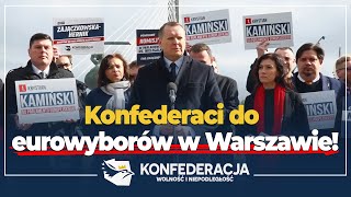 Przedstawienie liderów listy warszawskiej z Konfederacji w wyborach do PE [upl. by Yenitsed]