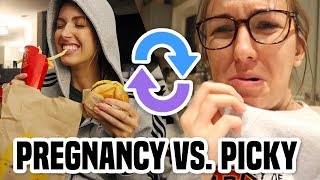 SWAPPING DIETS FOR 24 HOURS eating all my pregnancy cravings [upl. by Uahsoj]