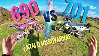 Comparativa Ktm 690 enduro vs Husqvarna 701 enduro 2021 en Español ¿Cuál es la mejor [upl. by Ibba801]