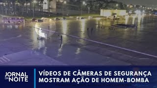 Câmeras mostram ações de homembomba em Brasília  Jornal da Noite [upl. by Corri]