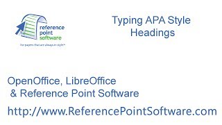 Type APA Style headings with OpenOffice or LibreOffice [upl. by Eeb]