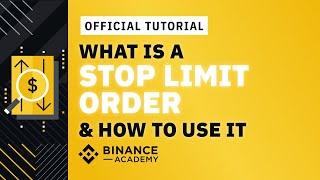 How to Use a Stop Limit  Stop Loss on Binance  Explained For Beginners [upl. by Yenoh]