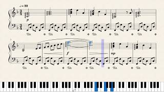 Camille SaintSaëns quotLe Cygne The Swanquot Video Score Easy Piano by Free MusicKey [upl. by Robinetta]