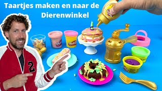 Play Doh Taartjes maken en Dierenwinkel bezoeken  Family Toys Collector [upl. by Ahsinan]