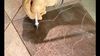 Concrete Etching Video—Wasp amp Dremel—ConcreteNetworkcom [upl. by Ynabe754]